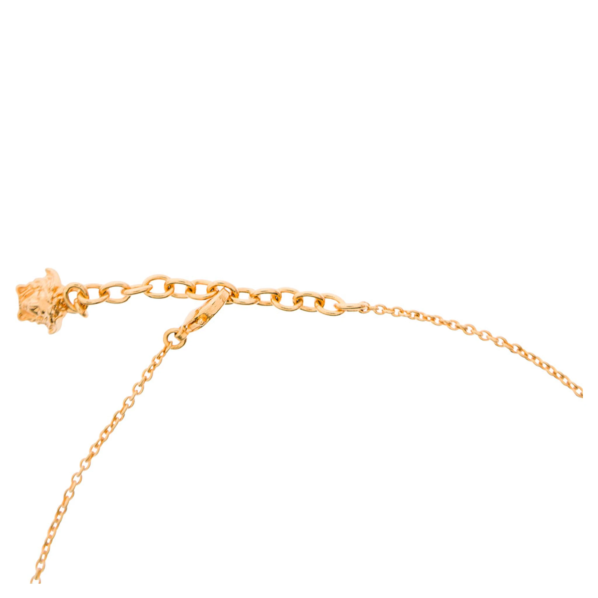 Gold-Colored Necklace with Medusa Charm in Metal Man