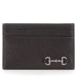 حامل بطاقات بني اللون مزين بلجام حصان في الأمام، مصنوع من الجلد، للرجال