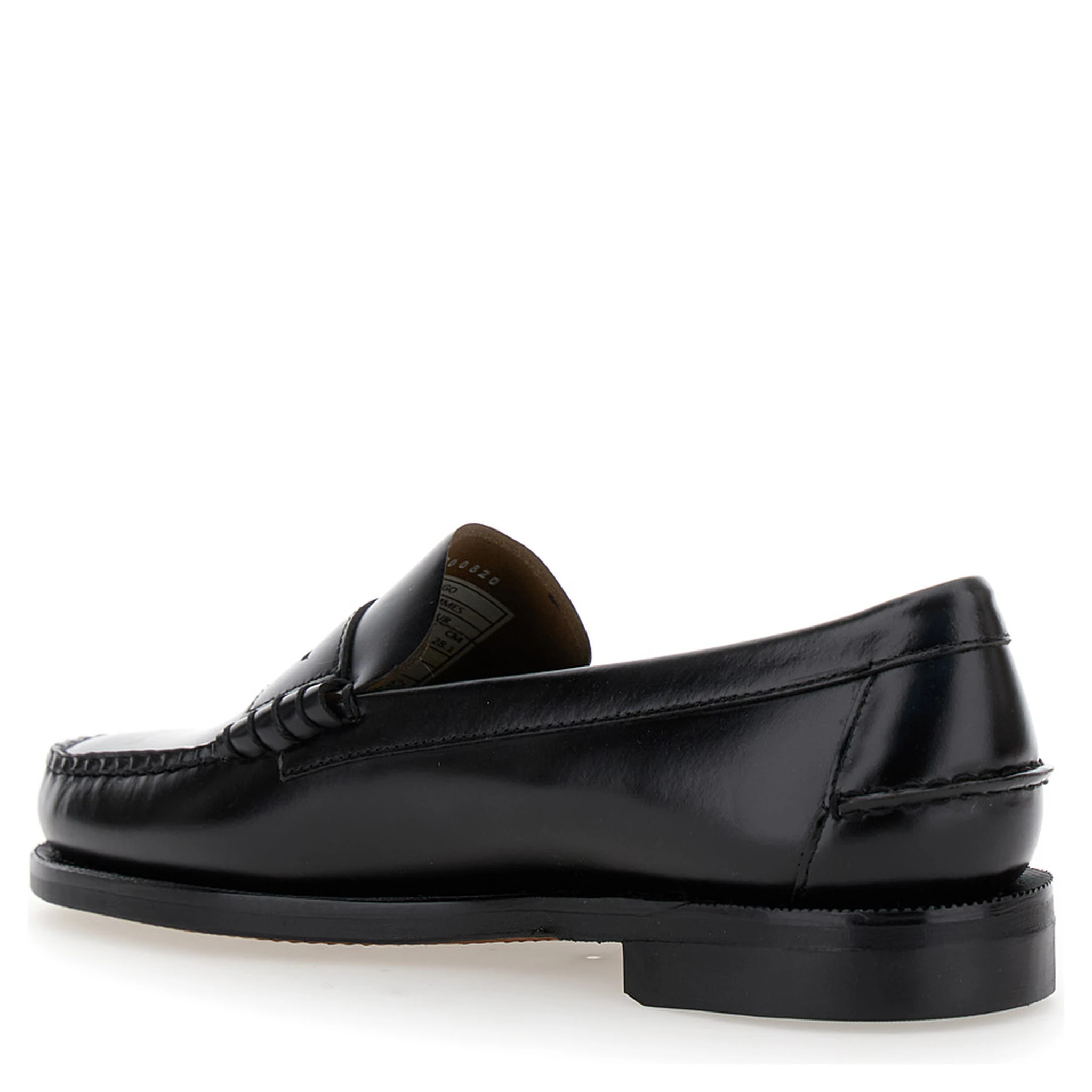 Black Pull-On Loafers in Leather Man