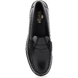Black Pull-On Loafers in Leather Man