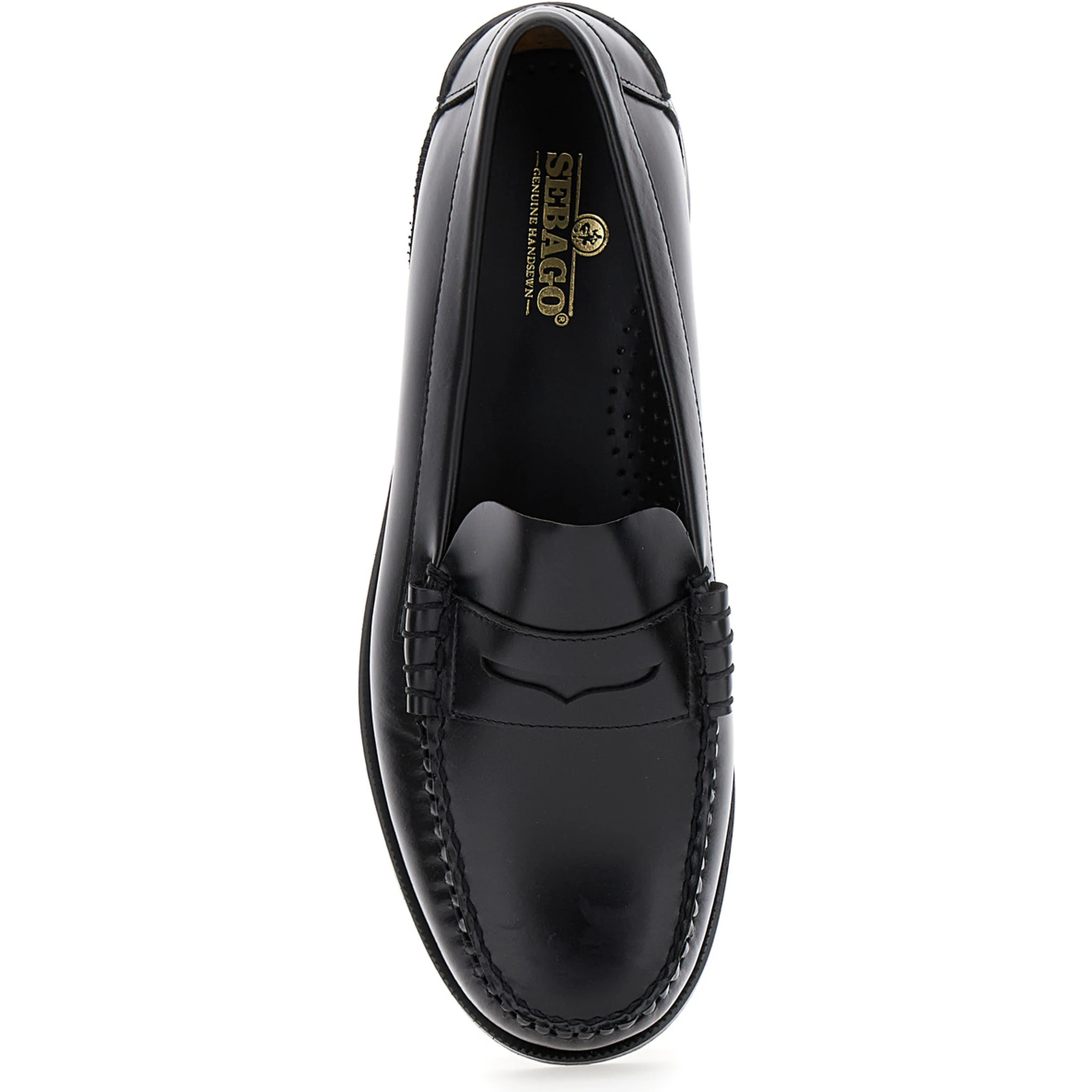 Black Pull-On Loafers in Leather Man