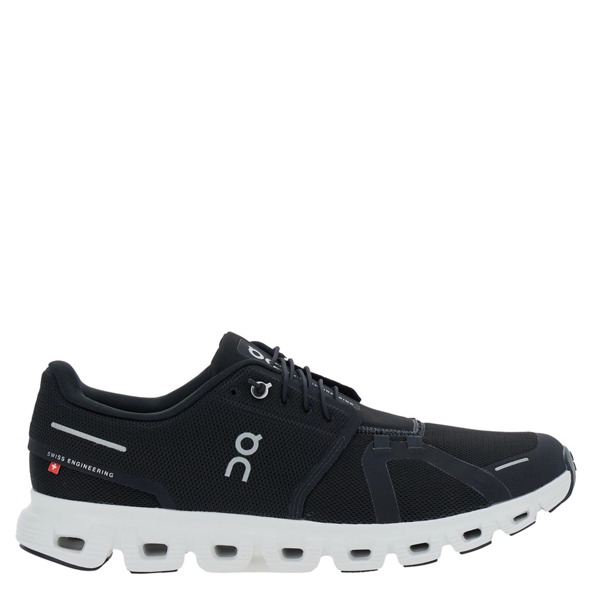 Cloud 6 Black Low Top Sneakers with Mesh Details and Logo on the Side in Tech Fabric Man