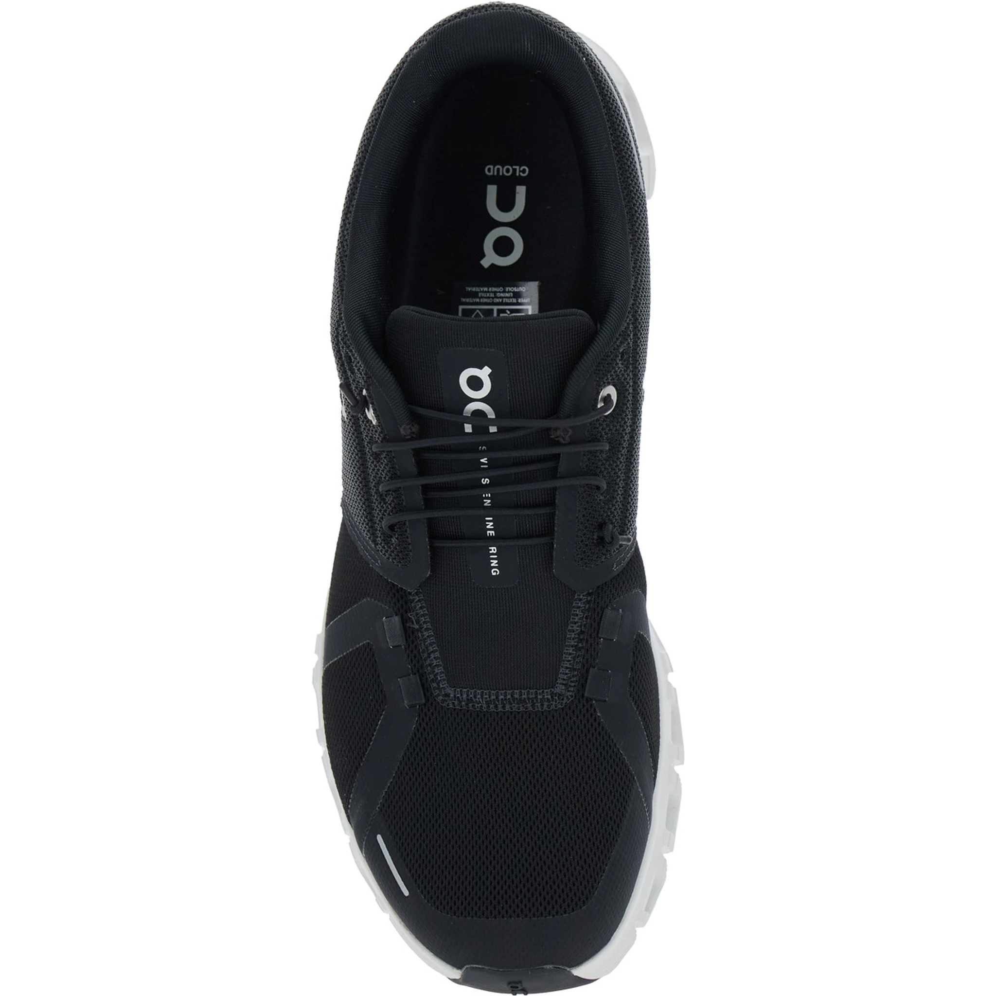 Cloud 6 Black Low Top Sneakers with Mesh Details and Logo on the Side in Tech Fabric Man