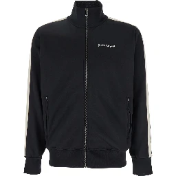 Classic Logo Black Sweatshirt with Logo Printed on the Front in Tech Fabric Man