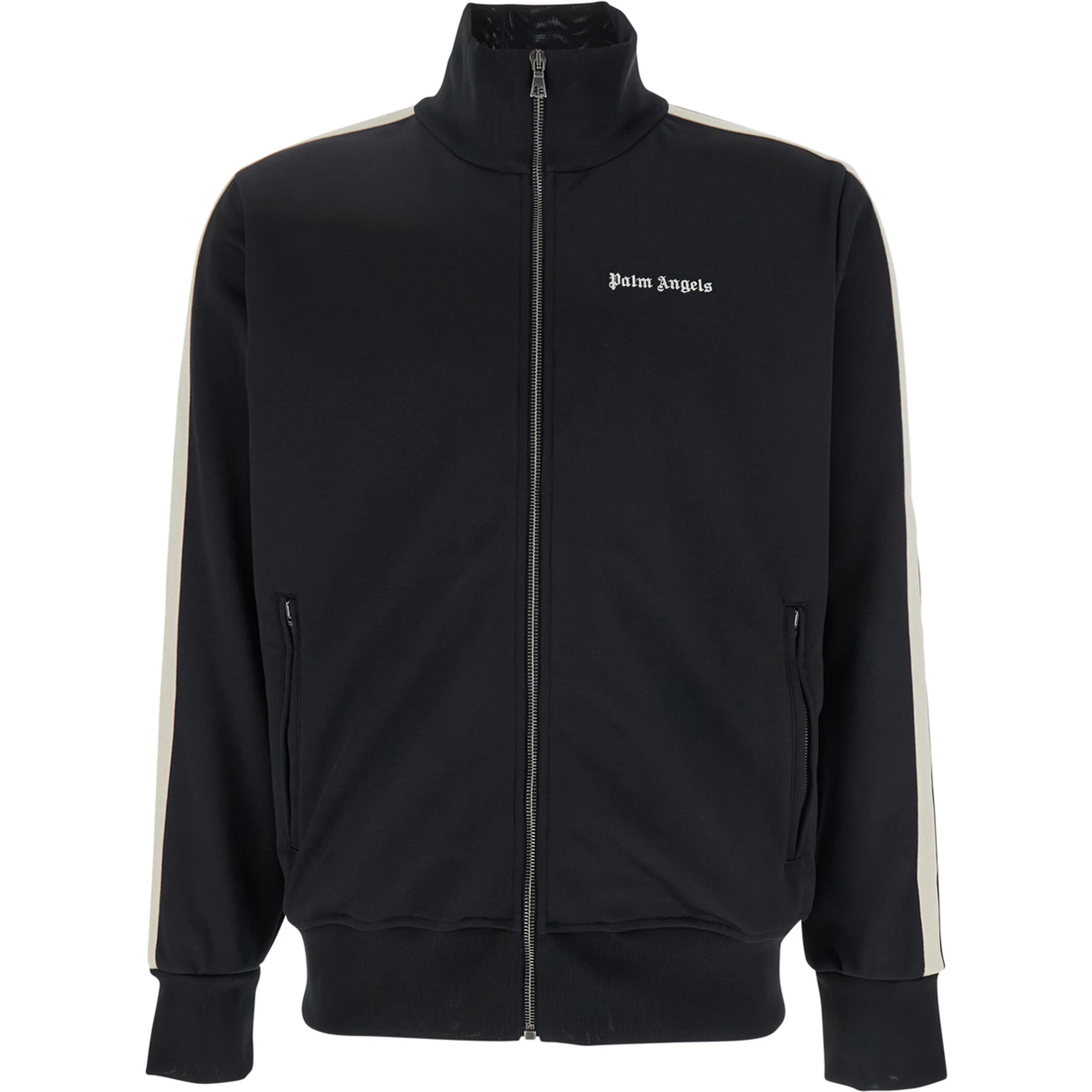 Classic Logo Black Sweatshirt with Logo Printed on the Front in Tech Fabric Man