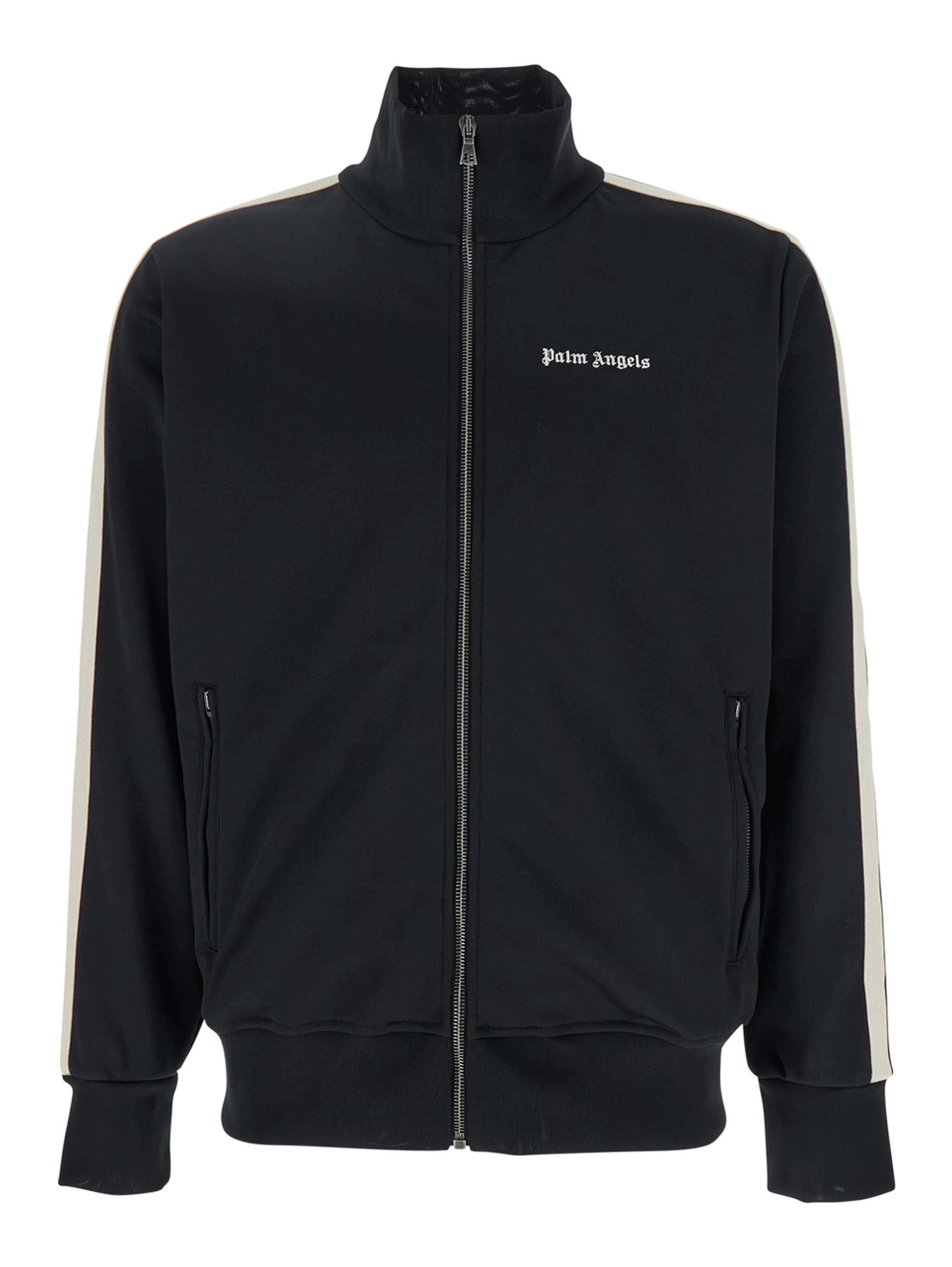 Classic Logo Black Sweatshirt with Logo Printed on the Front in Tech Fabric Man