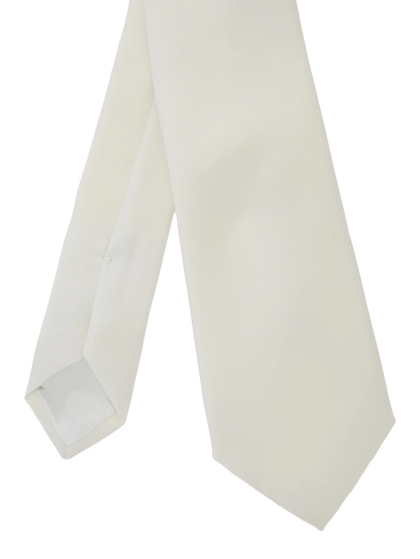 White Classic Tie in Fabric Man