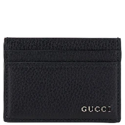 حامل بطاقات أسود بشعار من الجلد المطروق للرجال