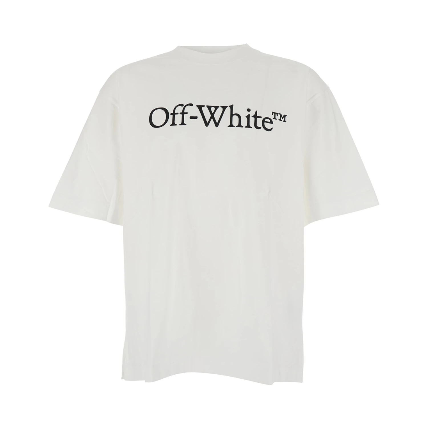 White Oversized T-Shirt with Contrasting Logo Lettering Print in Cotton Man