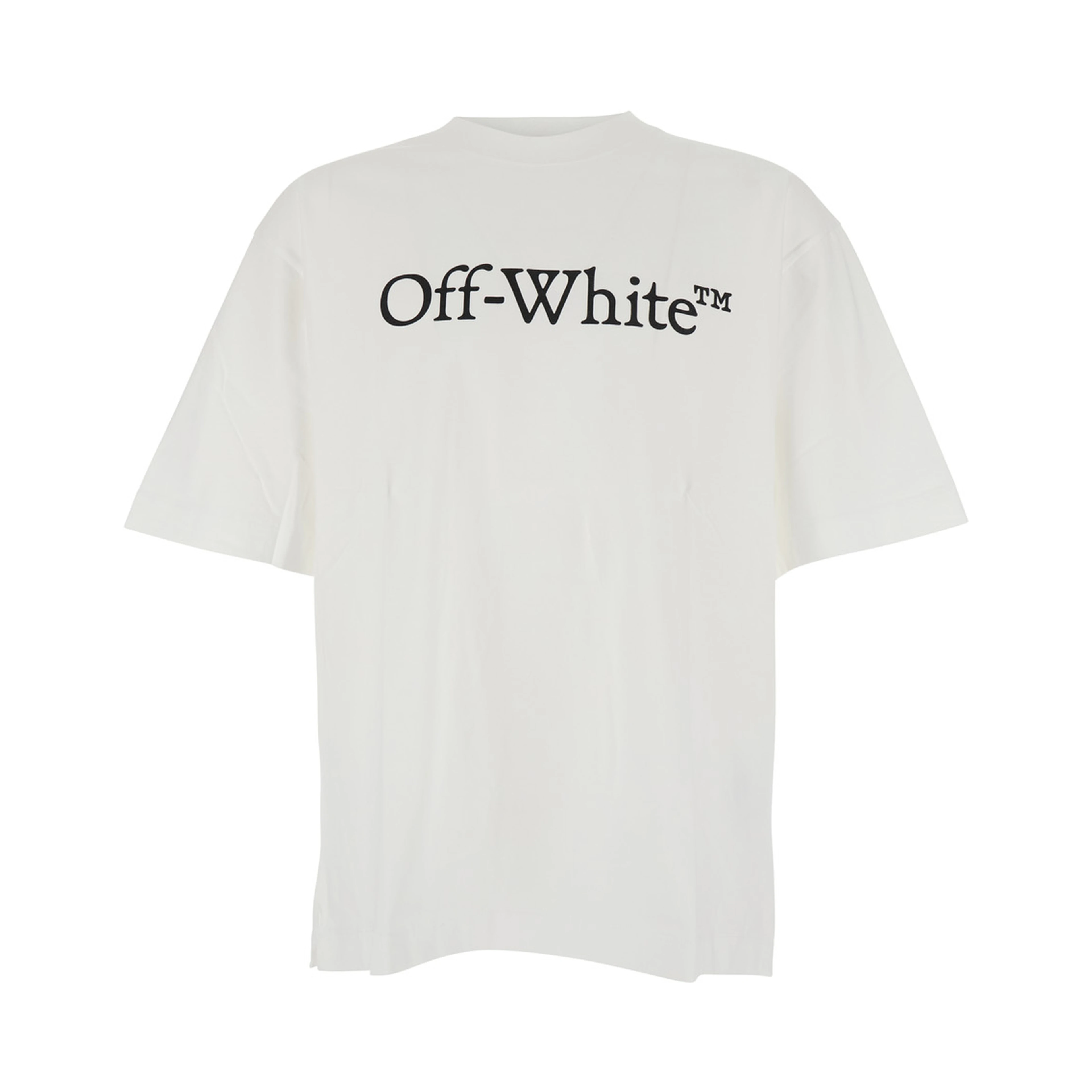 White Oversized T-Shirt with Contrasting Logo Lettering Print in Cotton Man