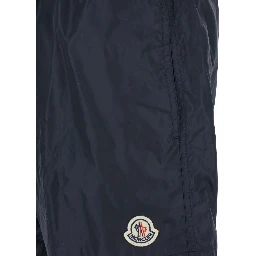 Blue Swimsuit with Logo Patch on the Front in Tech Fabric Man