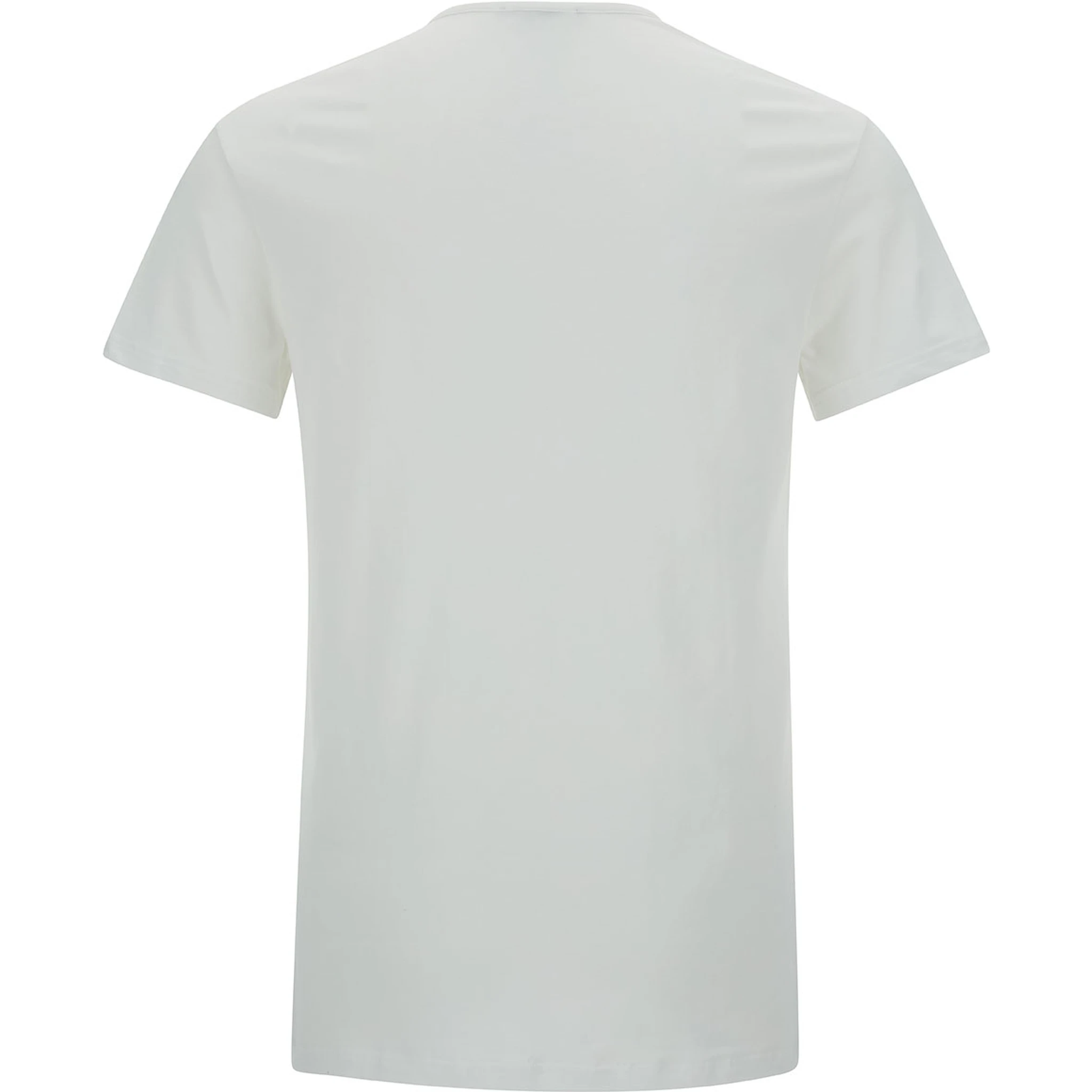 White Crewneck T-Shirt with Medusa Print on the Front in Cotton Stretch Man