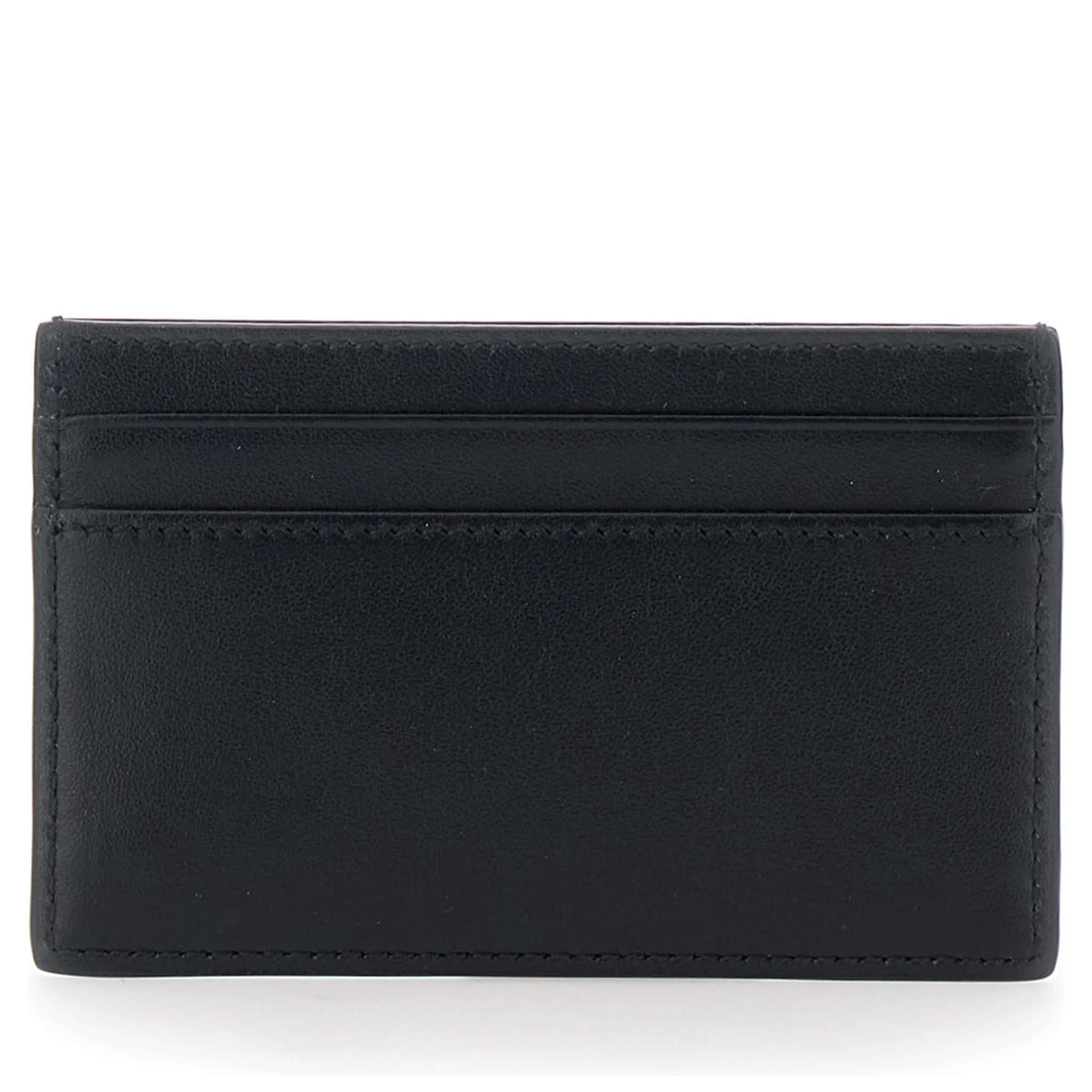 Black Card Holder with Horsebit on the Front in Leather Man