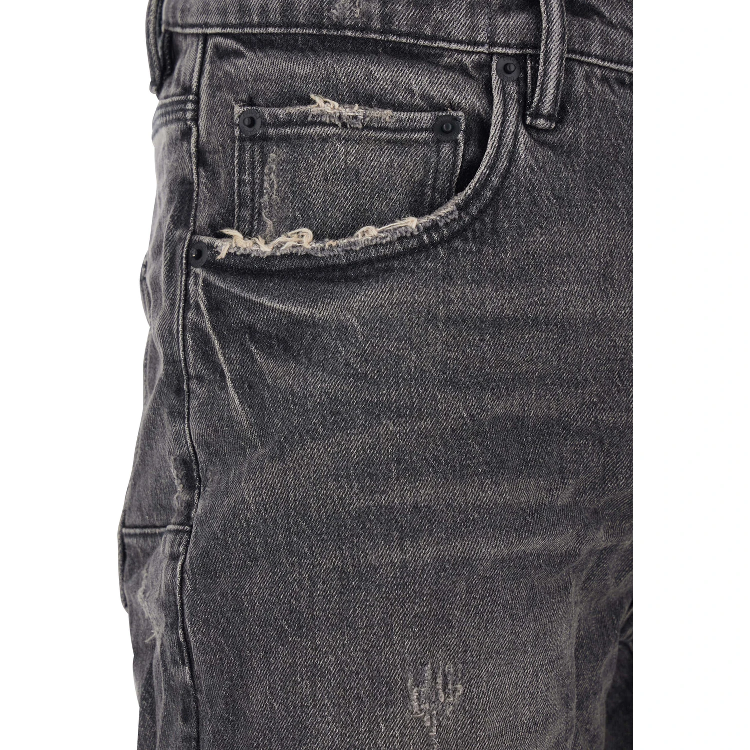 Black Flared Jeans with Crinkled Effect in Denim Man