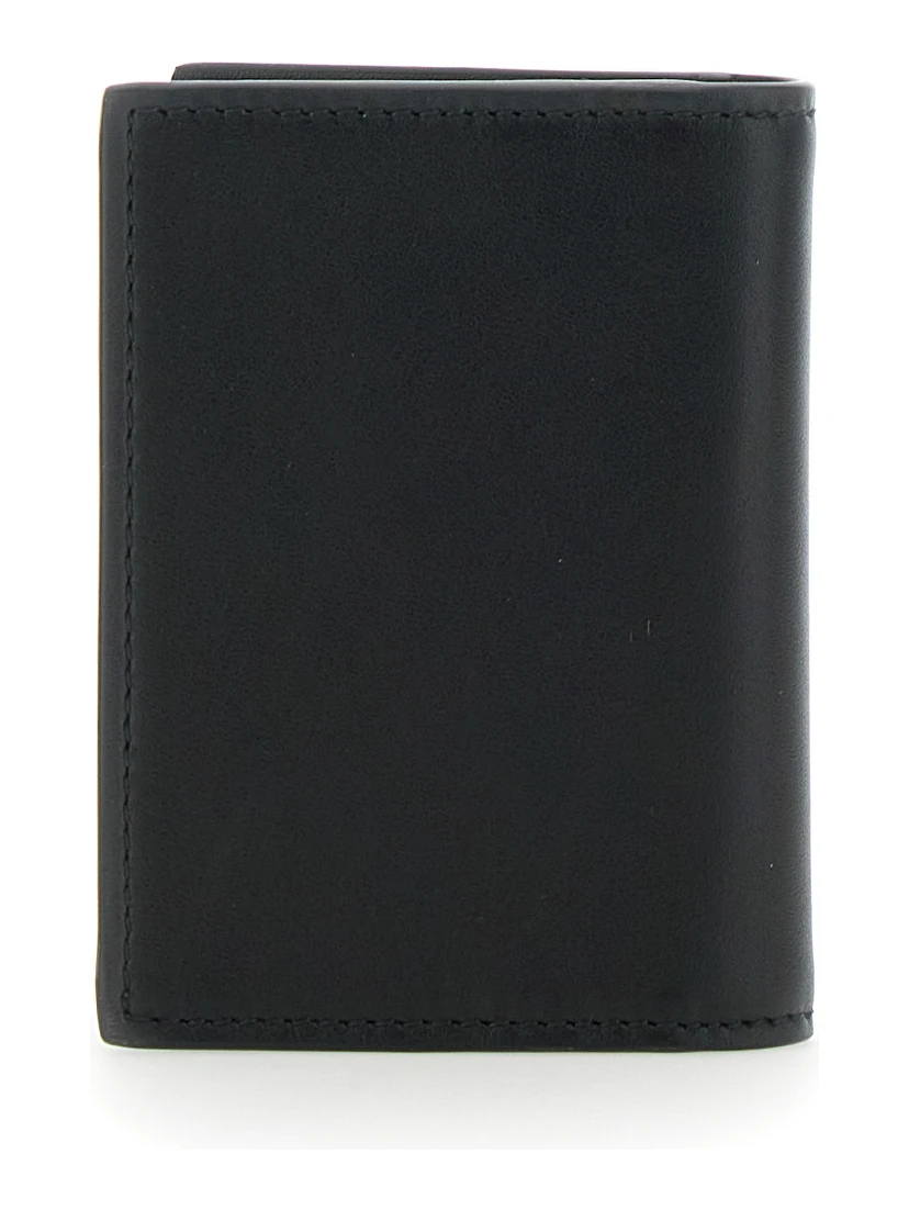 Black Card Holder with Double G Detail on the Front in Leather Man