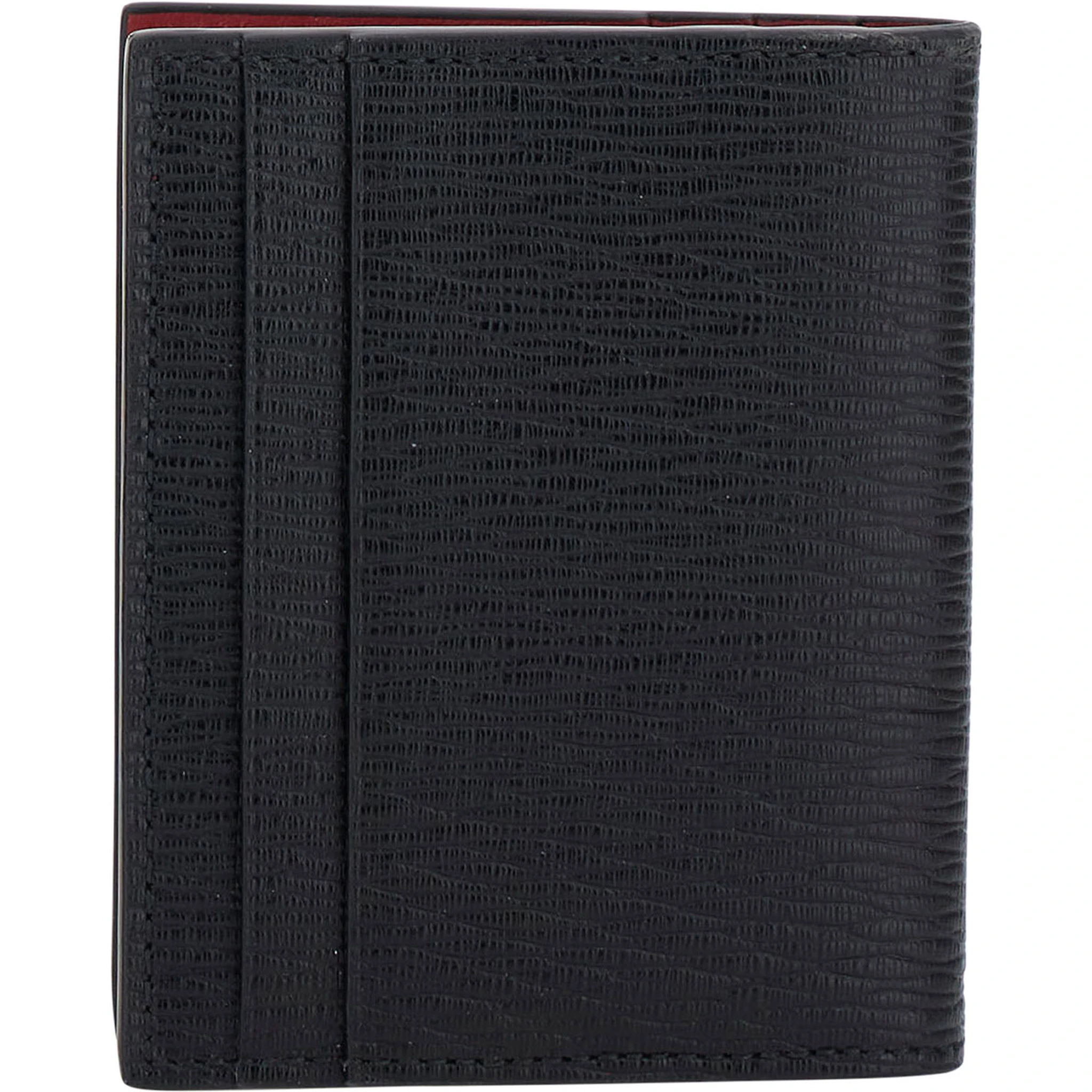 Black Card-Holder with Gancini Detail in Leather Man