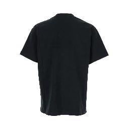 تي شيرت أسود بشعار ماكسي في الأمام من القطن الرجالي