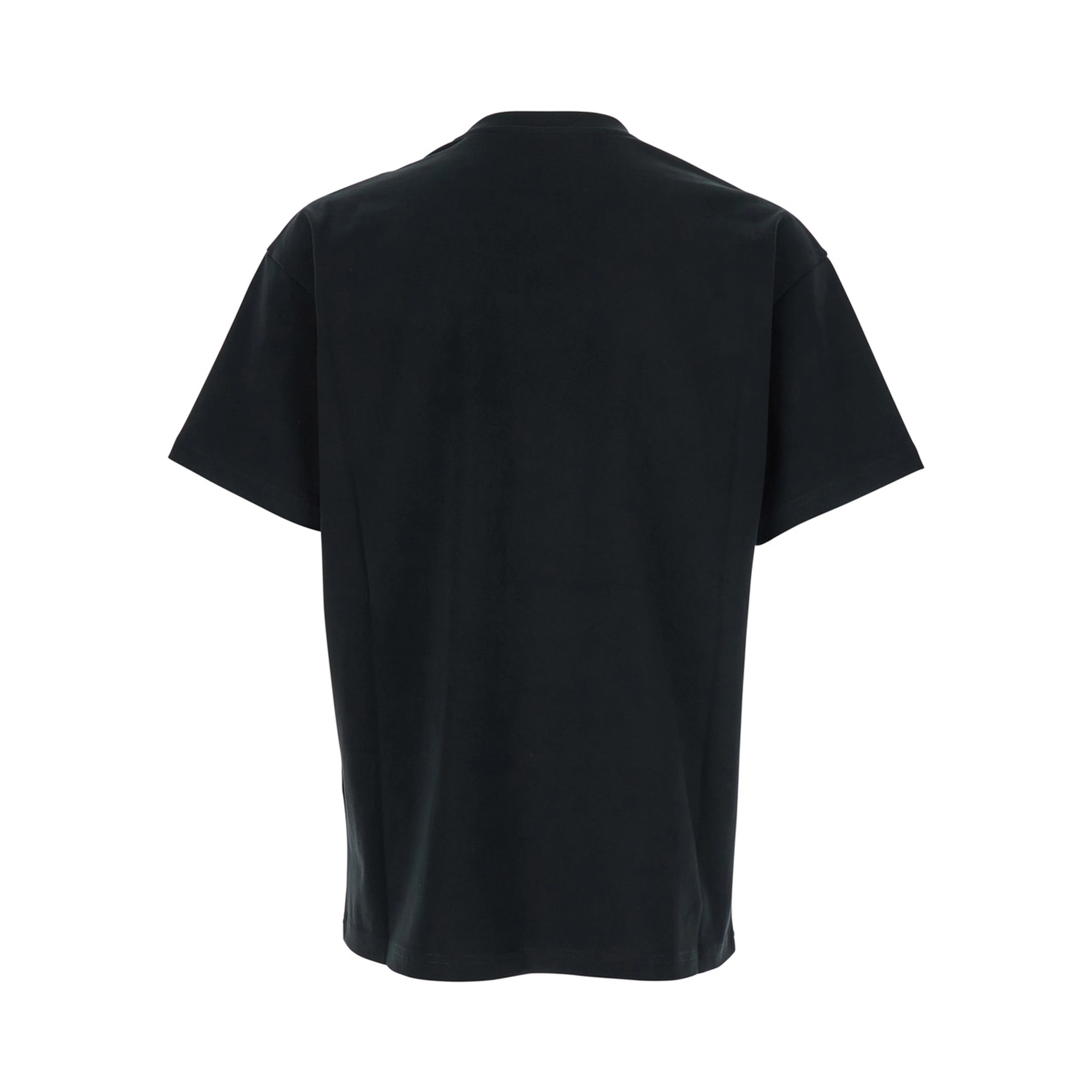 Black T-Shirt with Maxi Logo on the Front in Cotton Man