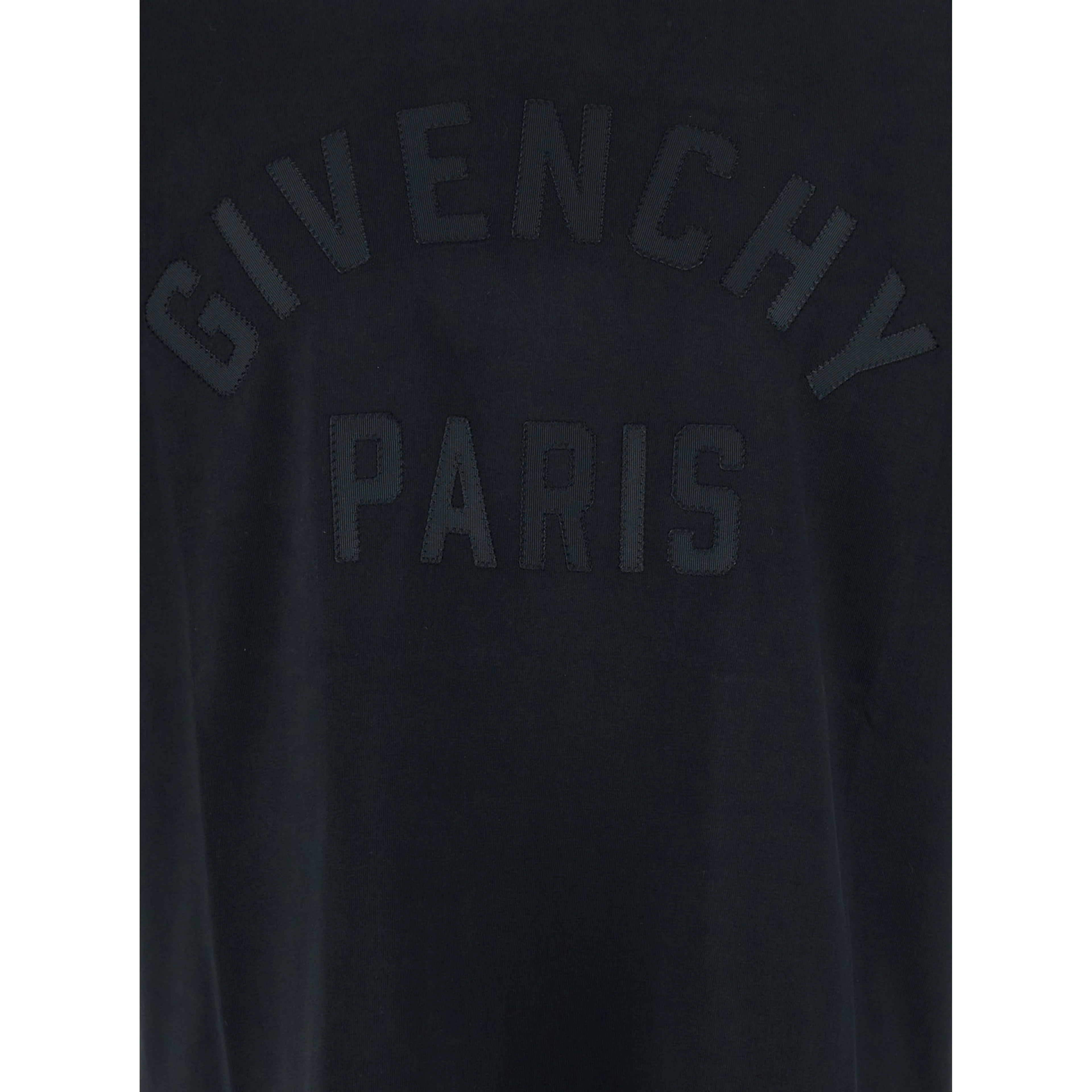 Black T-Shirt with Maxi Logo on the Front in Cotton Man
