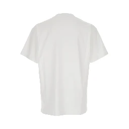 تي شيرت أبيض بشعار ماكسي في الأمام من القطن الرجالي