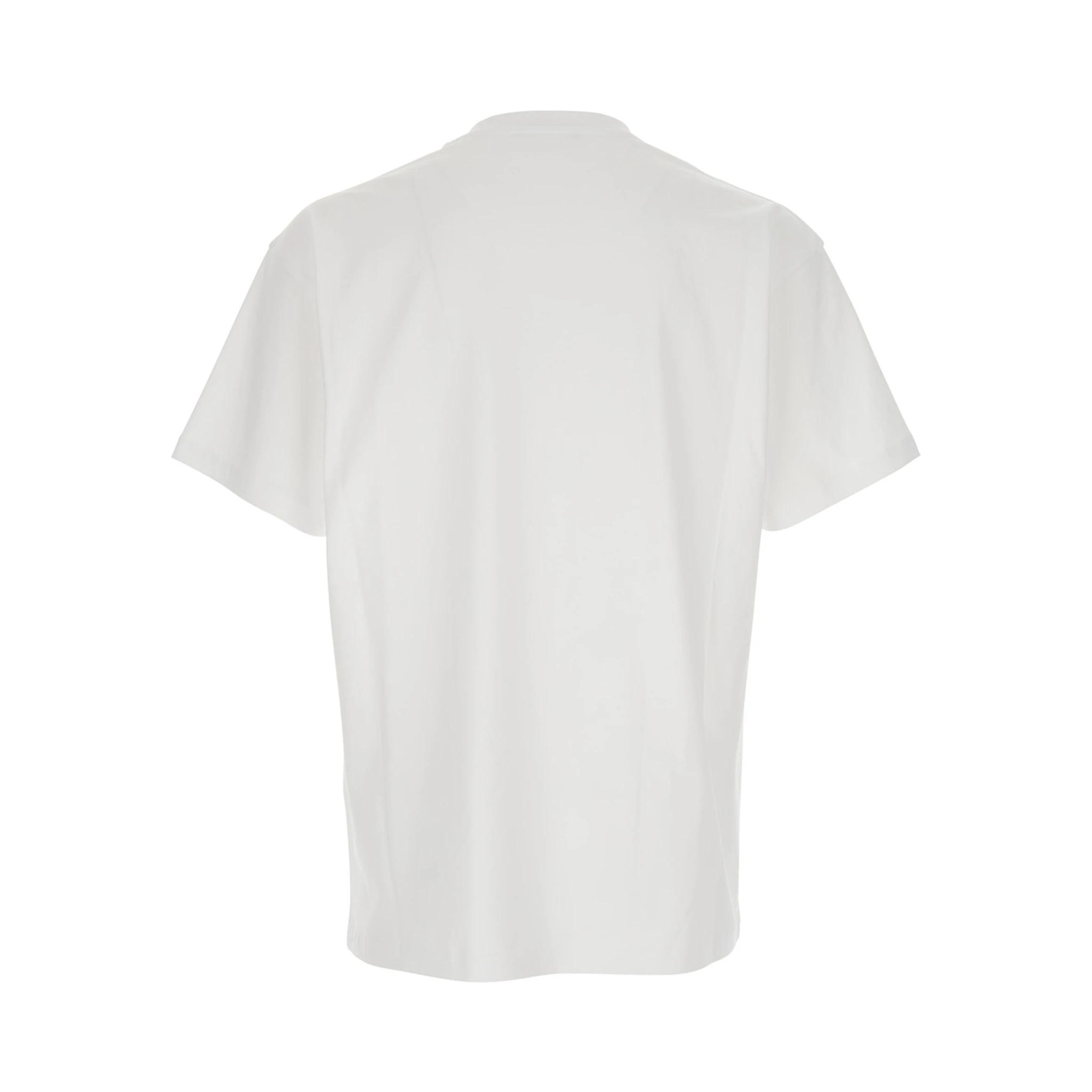 تي شيرت أبيض بشعار ماكسي في الأمام من القطن الرجالي