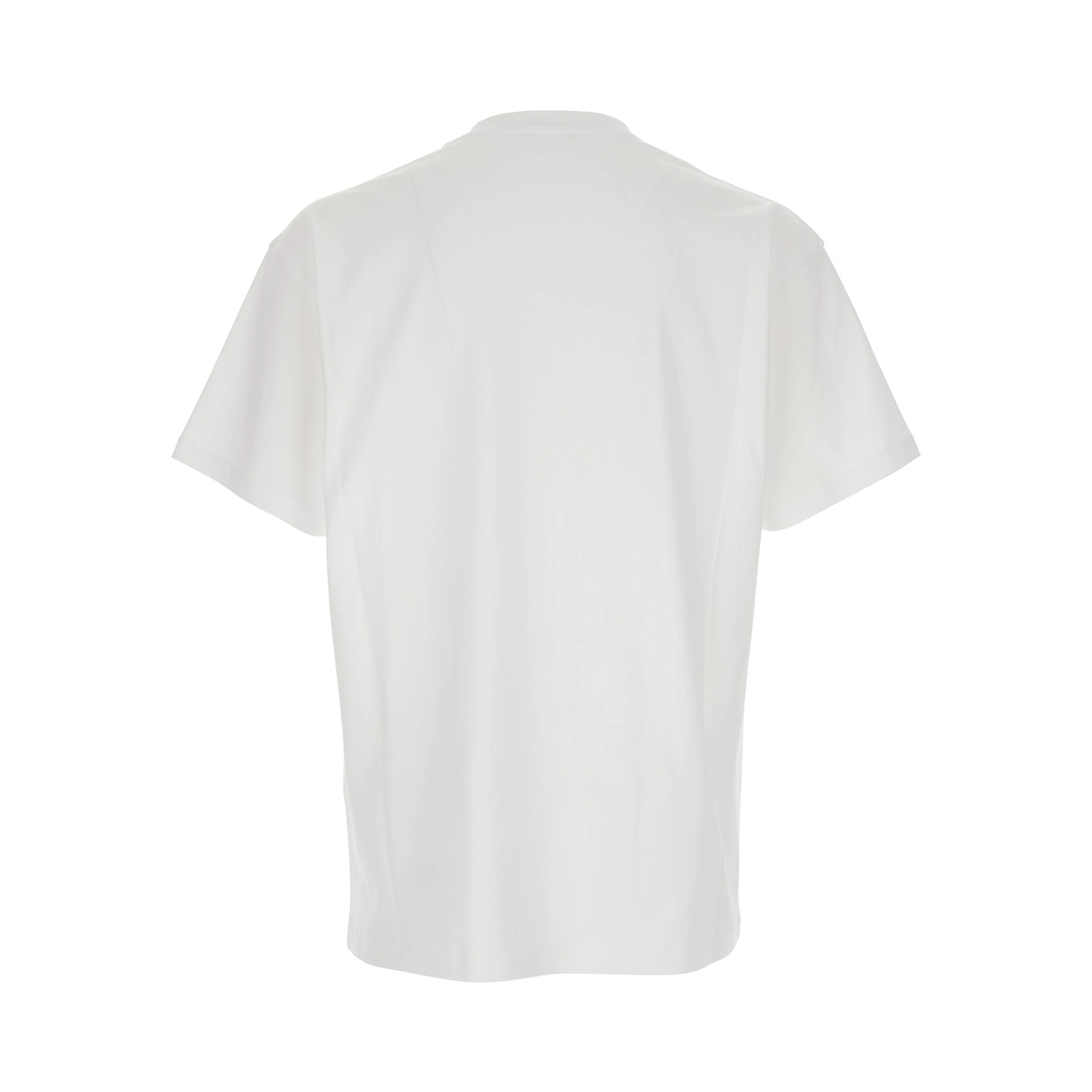 White T-Shirt with Maxi Logo on the Front in Cotton Man