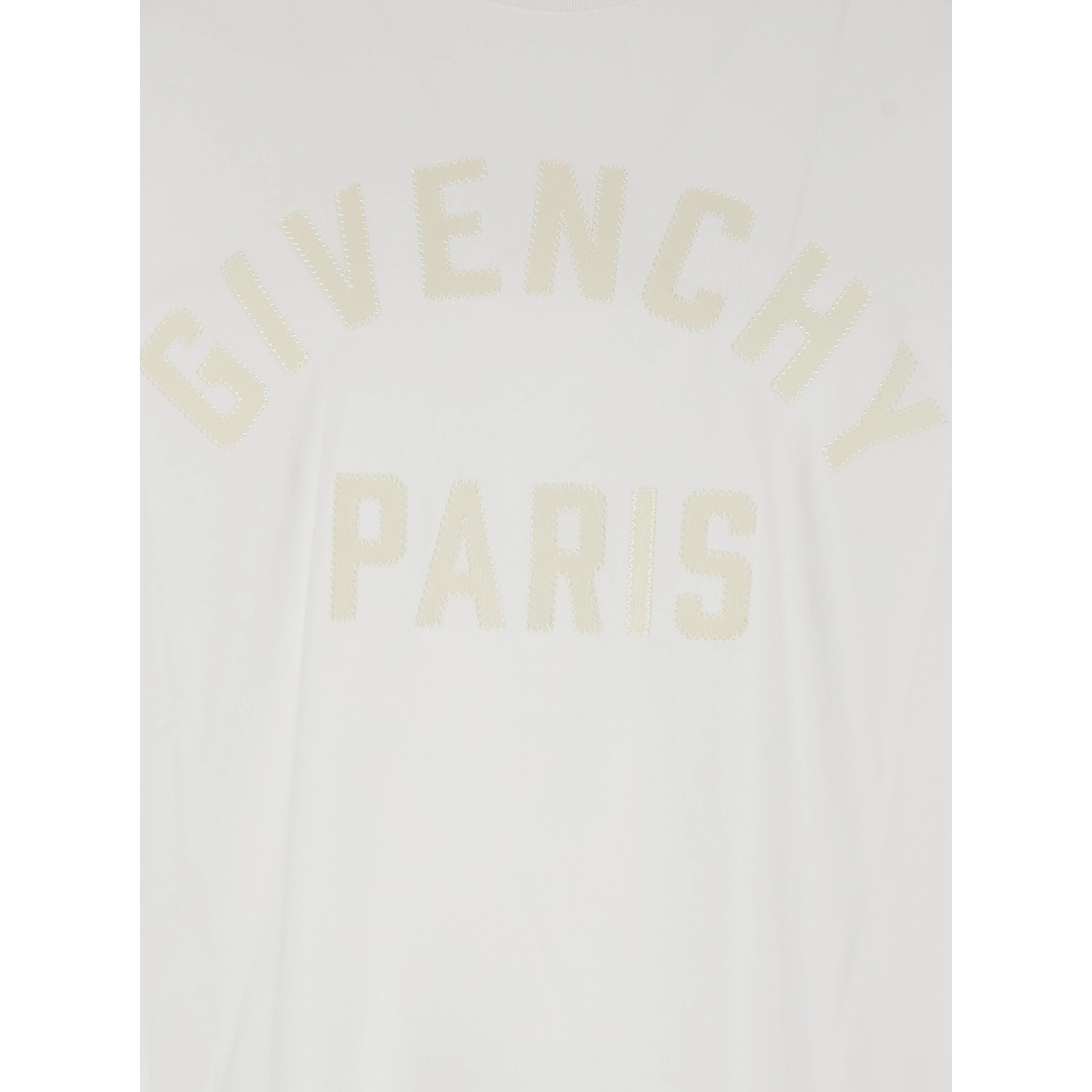 White T-Shirt with Maxi Logo on the Front in Cotton Man