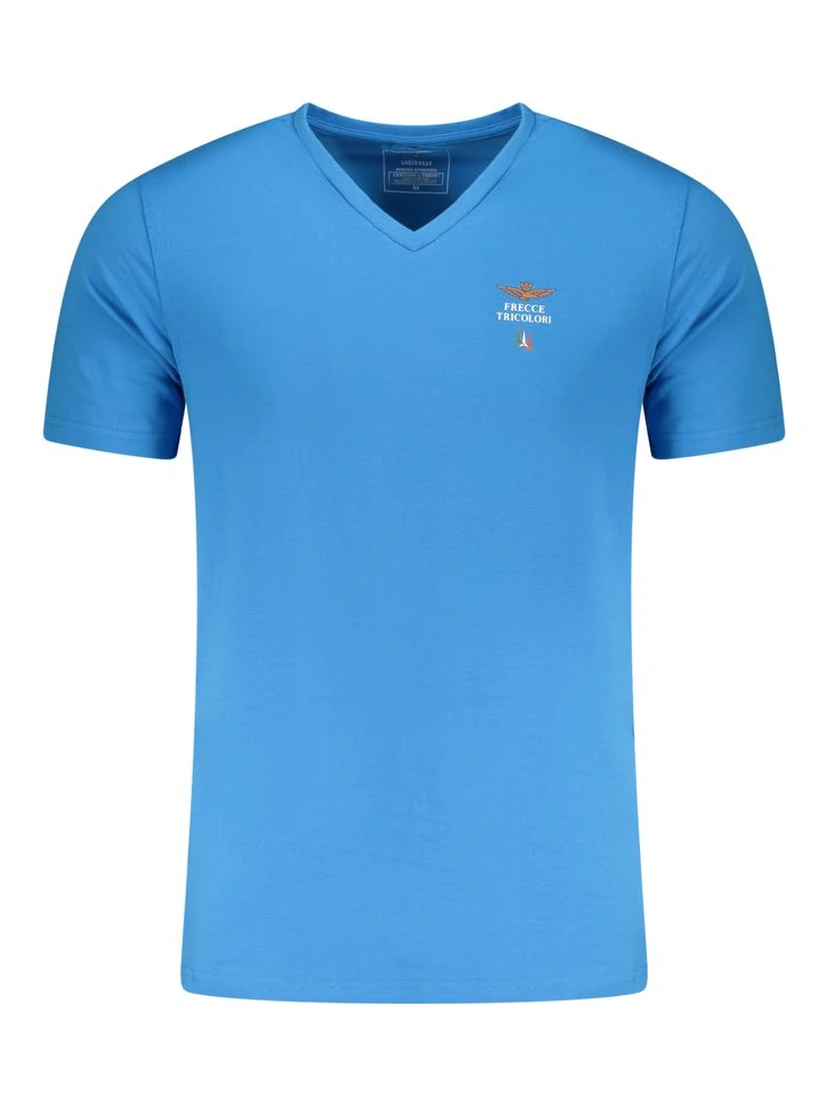 Blue Cotton Men Underwear Shirt