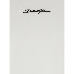 White Crewneck T-Shirt with Signature Logo in Cotton Man