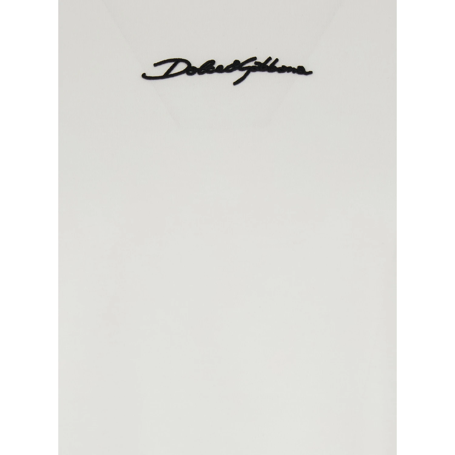 White Crewneck T-Shirt with Signature Logo in Cotton Man