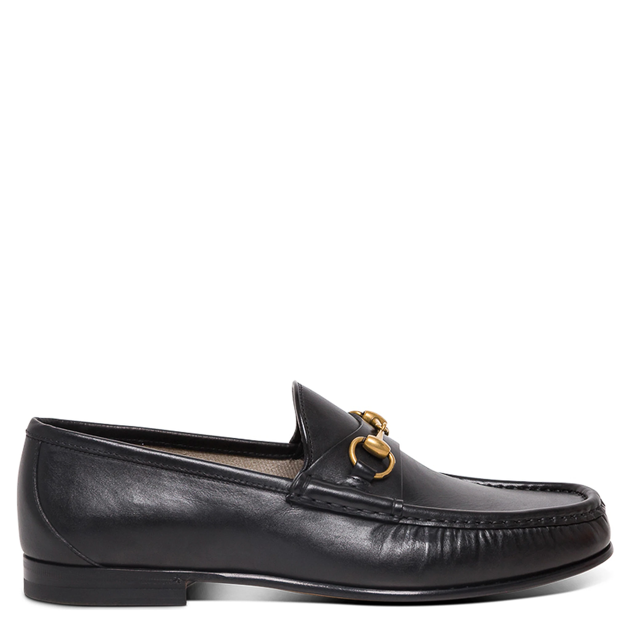 Black Loafers with Horsebit Detail in Leather Man