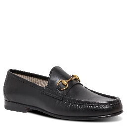 Black Loafers with Horsebit Detail in Leather Man