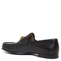 Black Loafers with Horsebit Detail in Leather Man