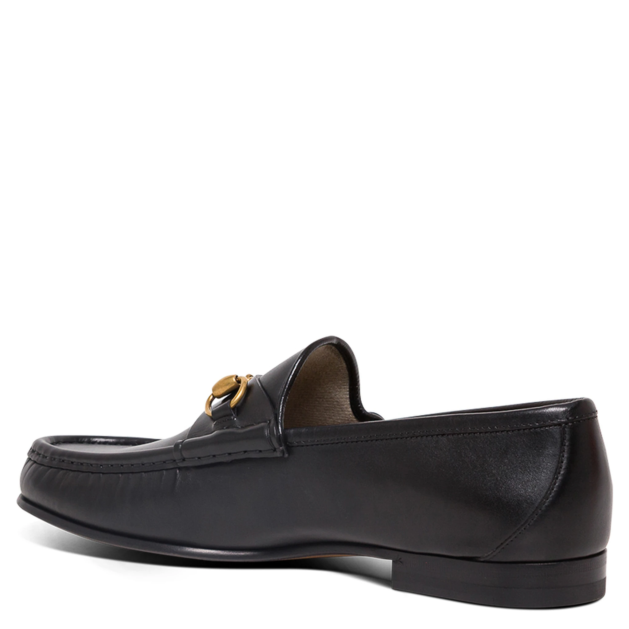 Black Loafers with Horsebit Detail in Leather Man
