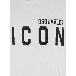 White Hoodie with Logo Print on the Front in Cotton Man