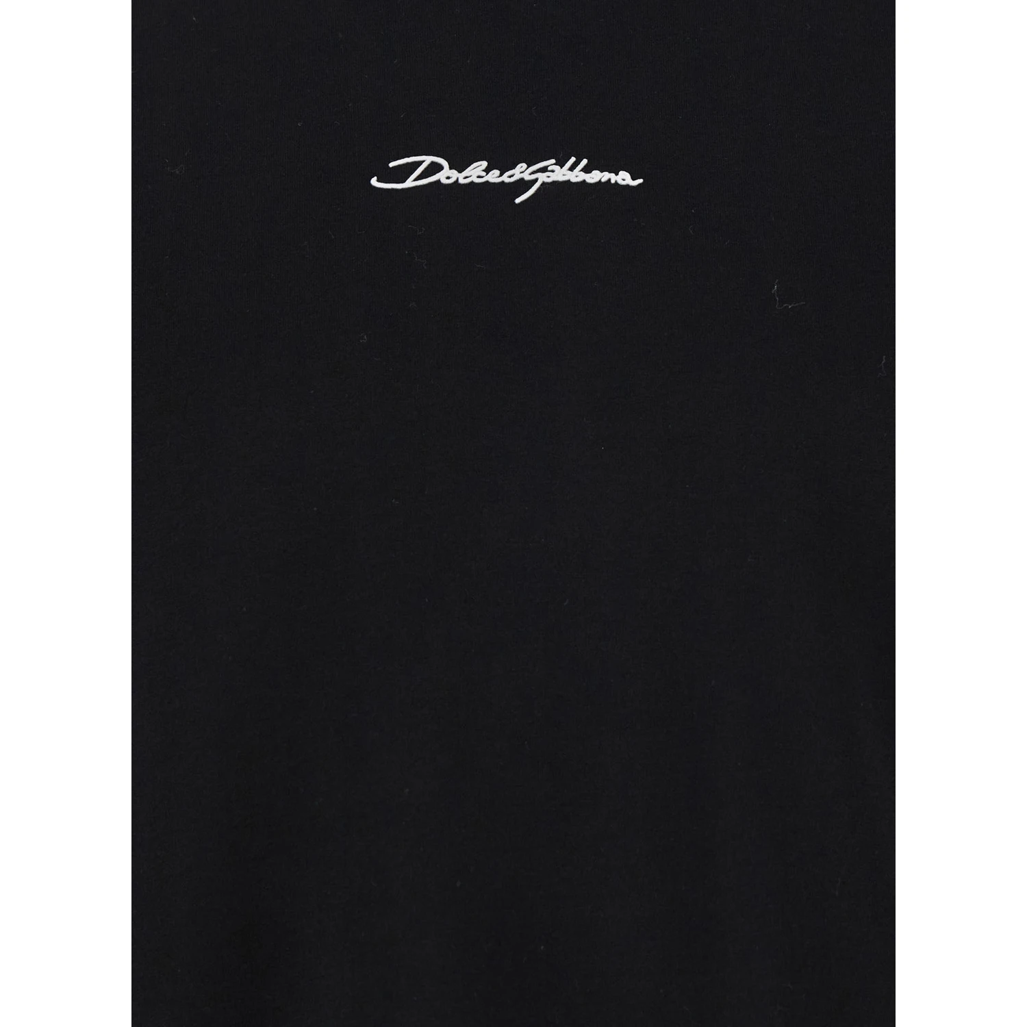 Black Crewneck T-Shirt with Signature Logo in Cotton Man