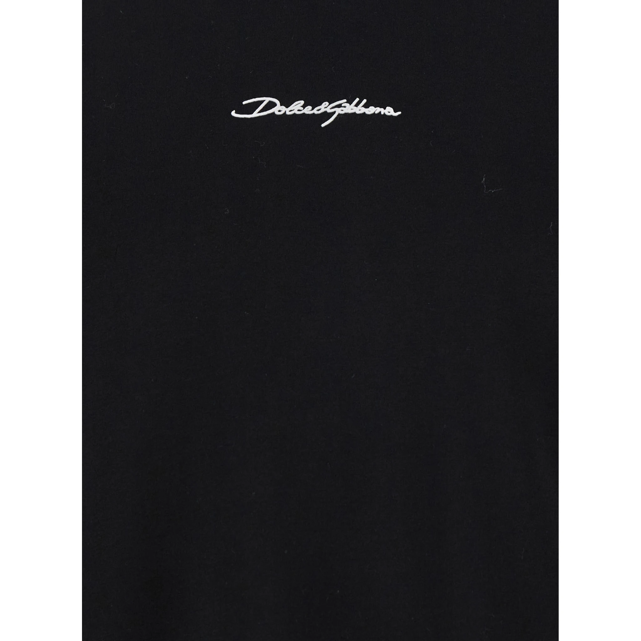 Black Crewneck T-Shirt with Signature Logo in Cotton Man