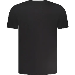 "Black Cotton Men Underwear Crew Neck Tee"