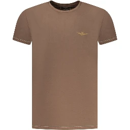 Brown Cotton Men T-Shirt
