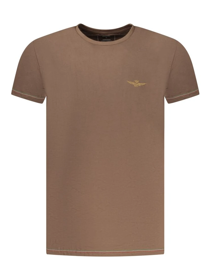 Brown Cotton Men T-Shirt