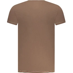Brown Cotton Men T-Shirt