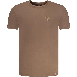 Brown Cotton Men T-Shirt