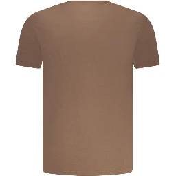 Brown Cotton Men T-Shirt