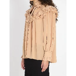 Oversized shirt with ruffles