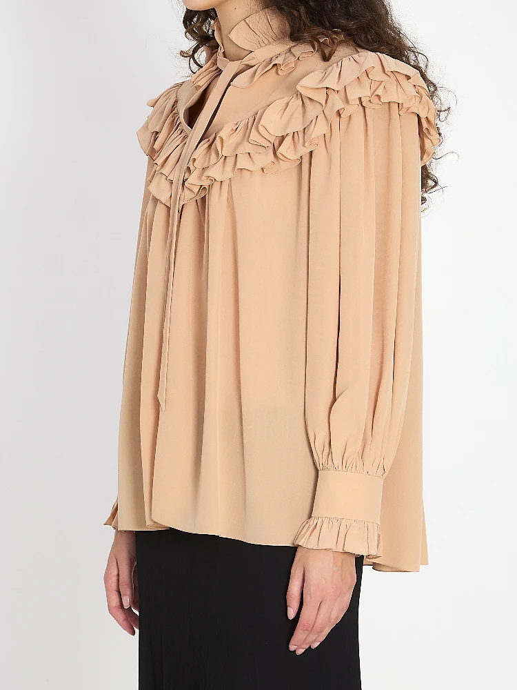 Oversized shirt with ruffles alternative