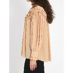 Oversized shirt with ruffles