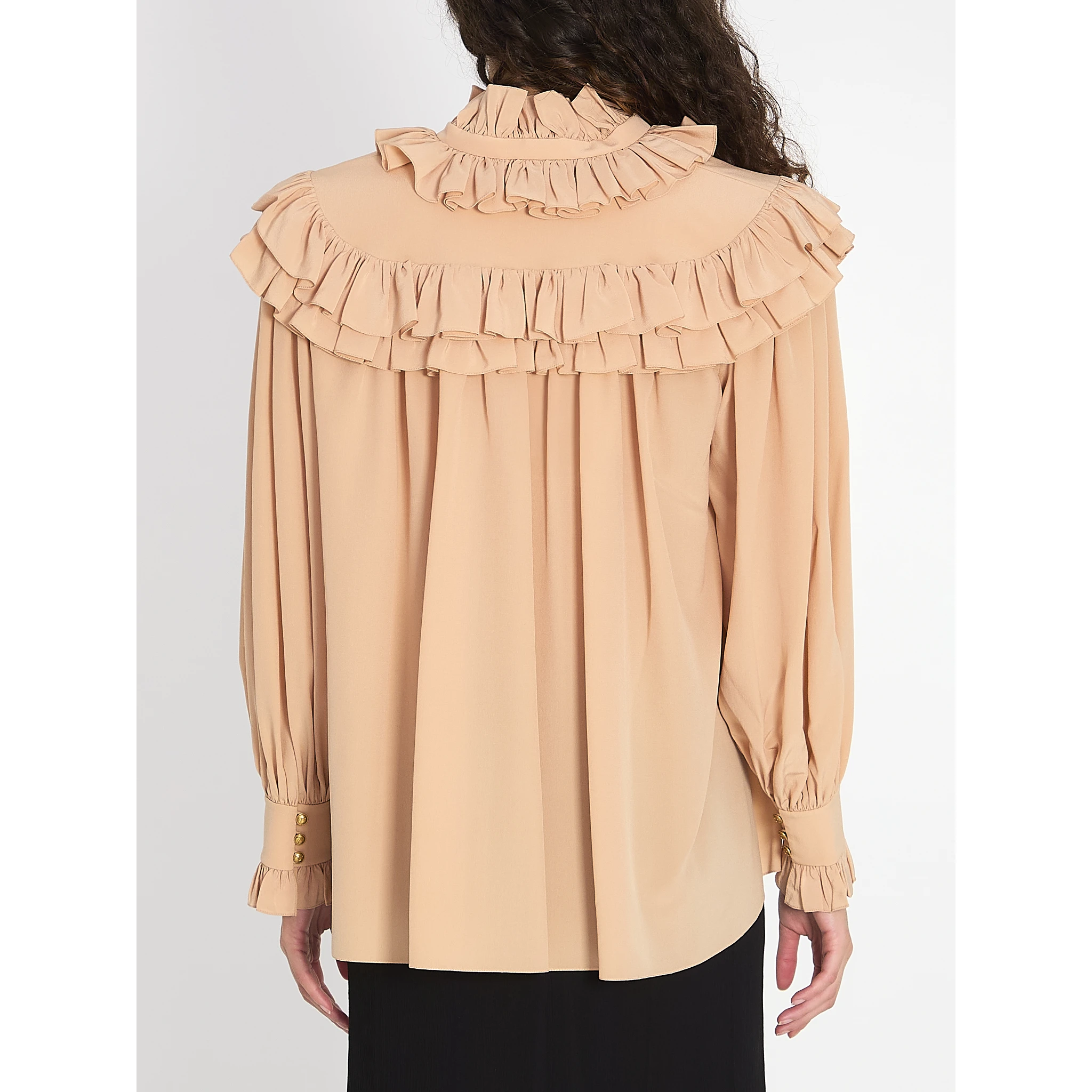 Oversized shirt with ruffles