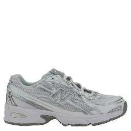 White Polyurethane Athletic Sneakers