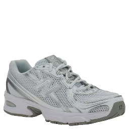 White Polyurethane Athletic Sneakers