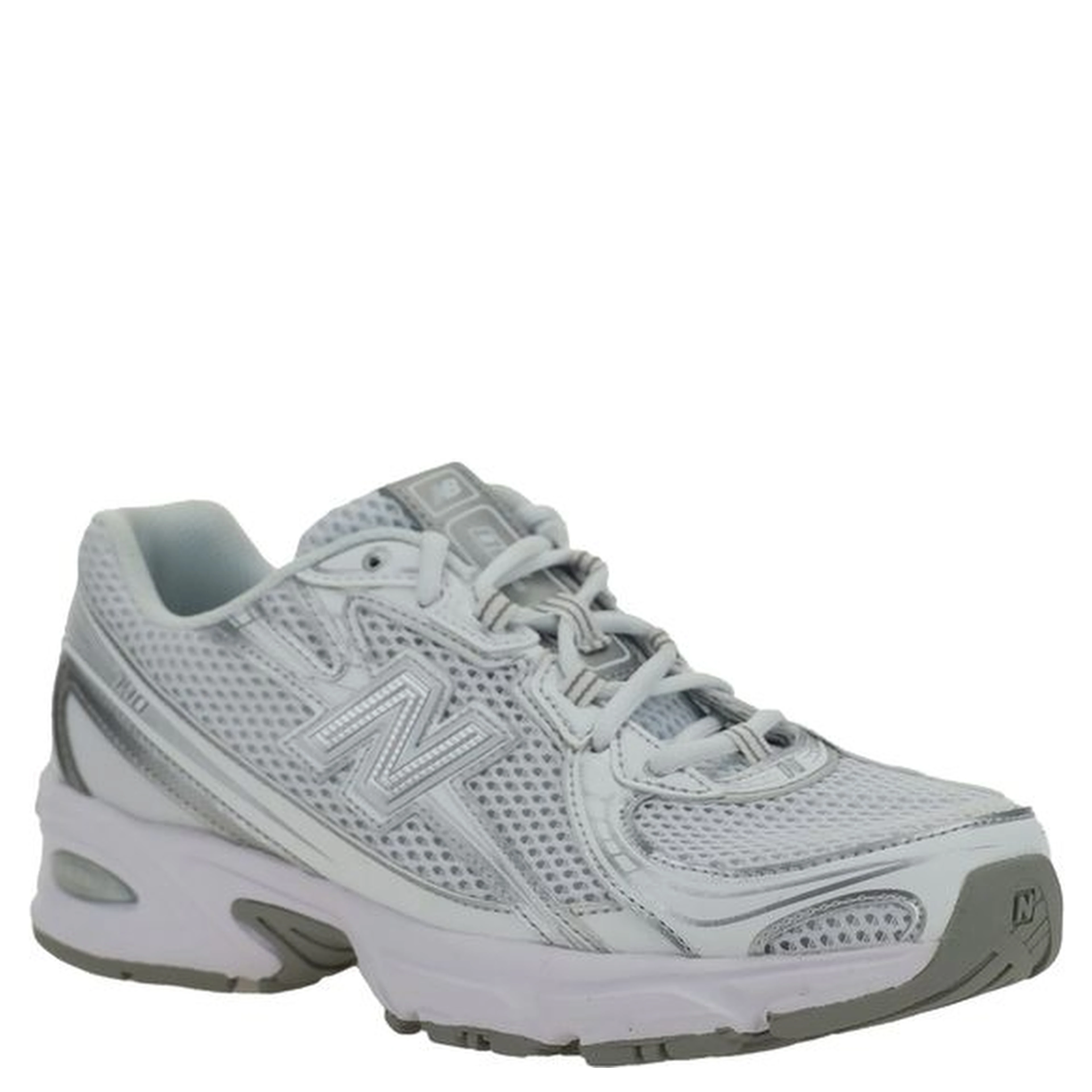 White Polyurethane Athletic Sneakers
